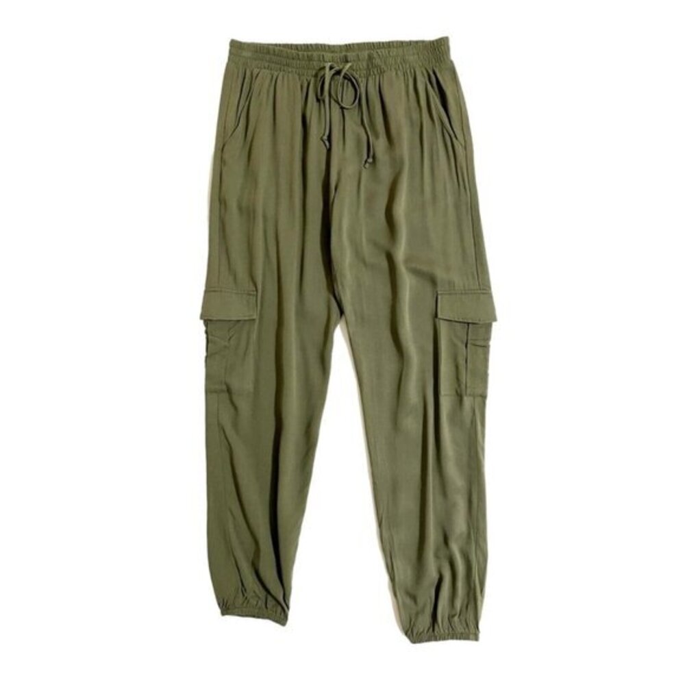 Socialite Green Jogger Pants Drawstring Stretch Waist Casual Trousers SZ S New